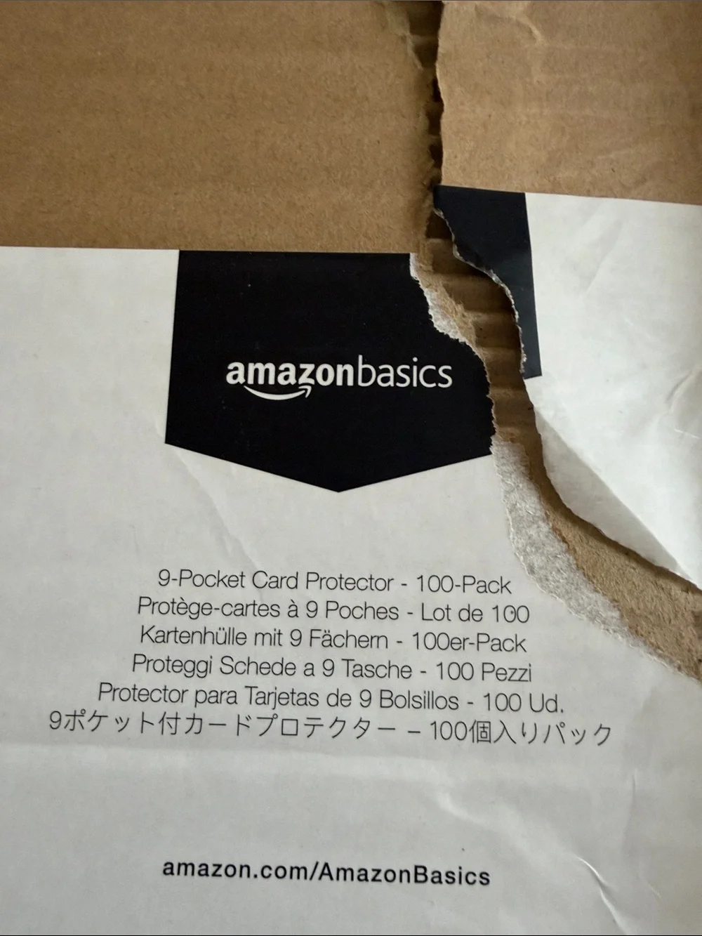 AmazonBasics 9-Pocket Card Protector Pages - White/Clear 75 sleeves left of pack